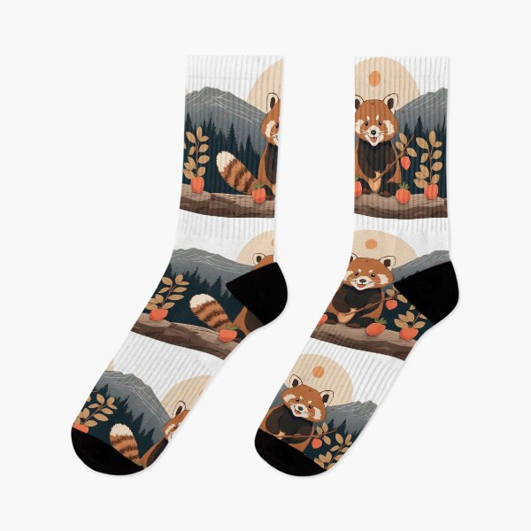 Item preview, Red Panda Stealing Fruit in the Forest in Autumn designed and sold by omerfdln34.
