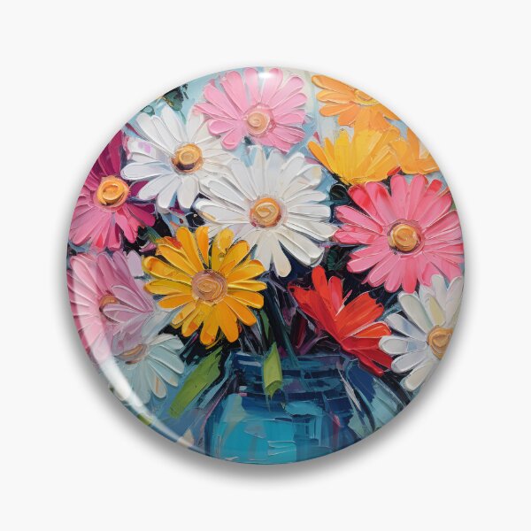 Item preview, bold acrylic flower arrangement painting print designed and sold by dcrc.