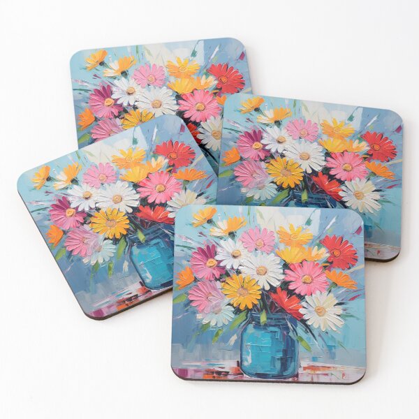 Item preview, bold acrylic flower arrangement painting print designed and sold by dcrc.