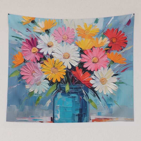 Item preview, bold acrylic flower arrangement painting print designed and sold by dcrc.