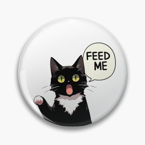 Item preview, Feed me! Black and white cat. designed and sold by Vkinsify.