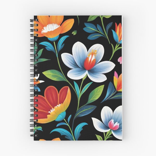 Item preview, Vintage Tropical Floral with Black Background Acrylics Painting designed and sold by MarikaJohnson.