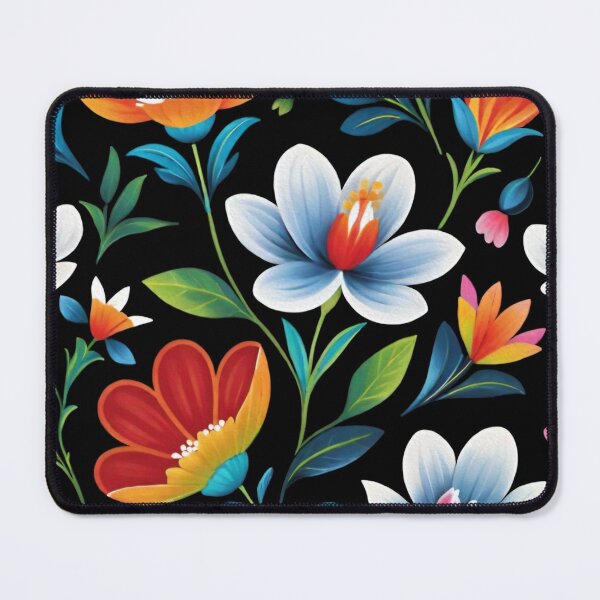 Item preview, Vintage Tropical Floral with Black Background Acrylics Painting designed and sold by MarikaJohnson.
