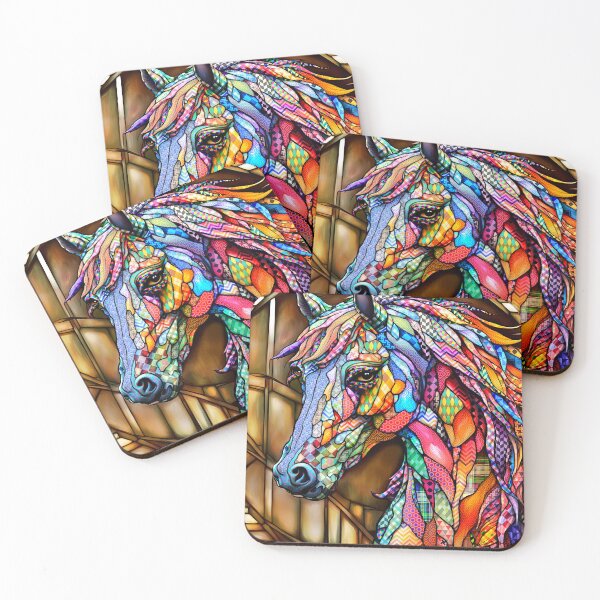 Item preview, Stained Glass Horse 14 multicolor Patterns designed and sold by artbylucie.
