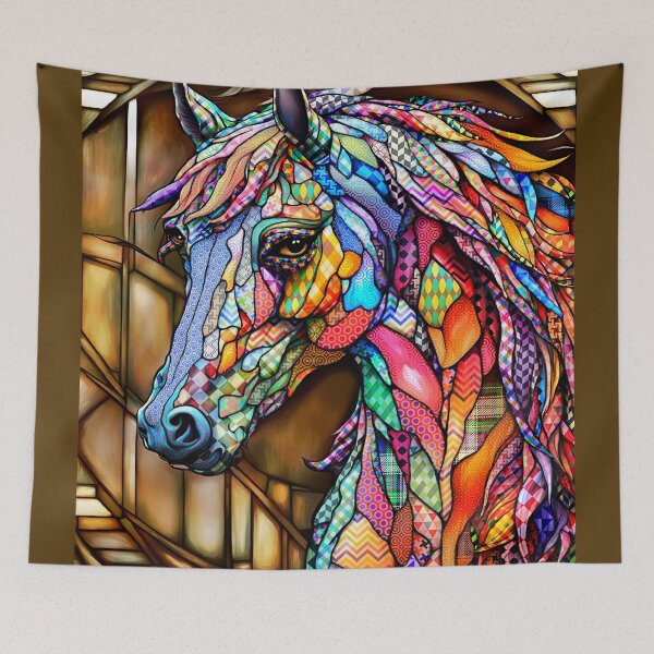 Item preview, Stained Glass Horse 14 multicolor Patterns designed and sold by artbylucie.