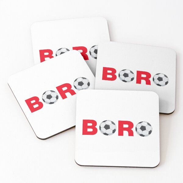 Item preview, Boro Footballs Red on White designed and sold by Logo-A-GoGo.