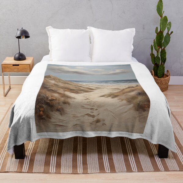 Item preview, A sand dune on a beautiful beach, vintage oil painting designed and sold by CreativeSparkzz.