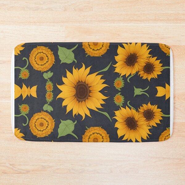 Item preview, combination of sunflowers on blue background summer and spring fashion designed and sold by Carlos Gudino.