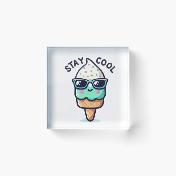 Item preview, Cute ice cream with the saying, "Stay cool" designed and sold by Culmika.