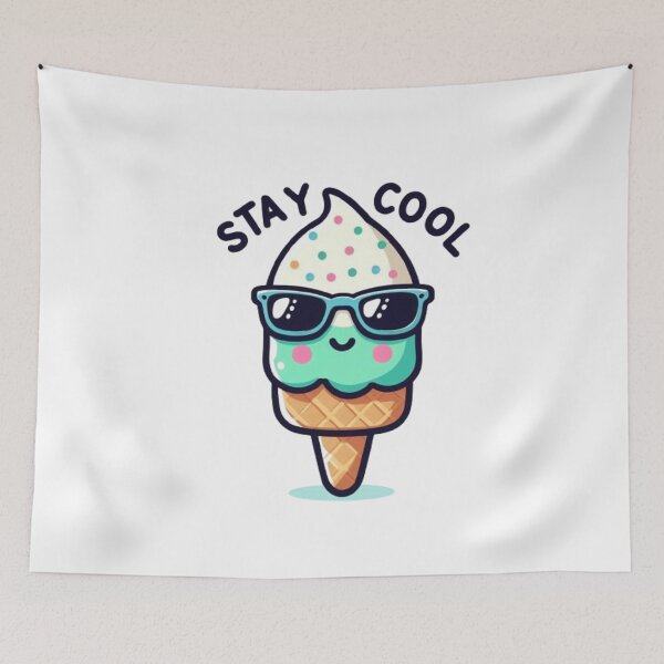 Item preview, Cute ice cream with the saying, "Stay cool" designed and sold by Culmika.
