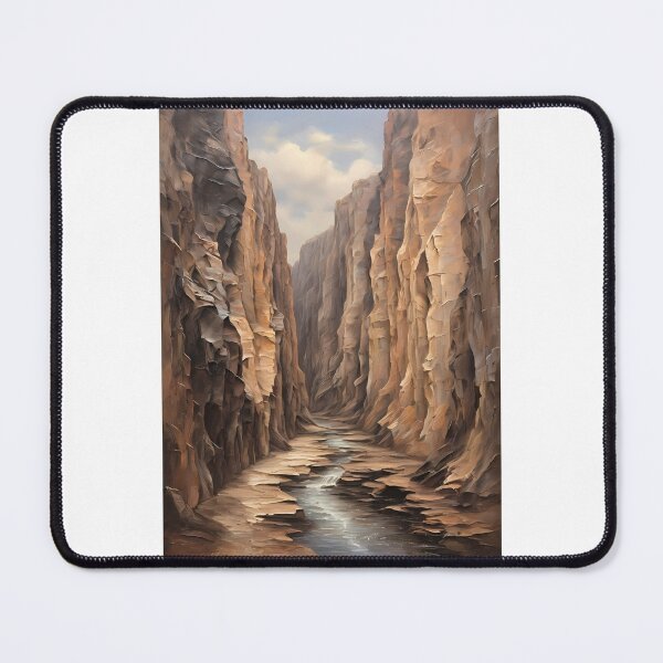 Item preview, A river flows through a gorge surrounded by sandstone, vintage oil painting designed and sold by CreativeSparkzz.