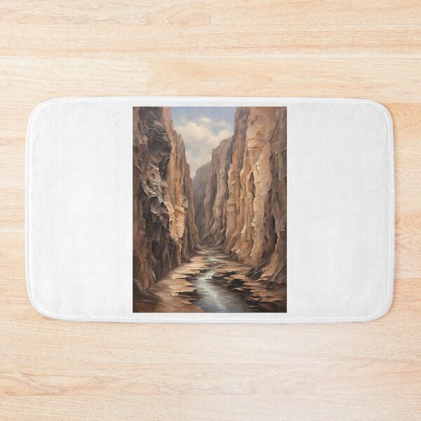 Item preview, A river flows through a gorge surrounded by sandstone, vintage oil painting designed and sold by CreativeSparkzz.