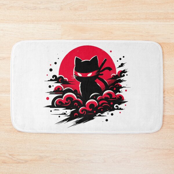 Item preview, Cool Ninja Black Cat Japanese Retro Vintage Style designed and sold by TomFrontierArt.