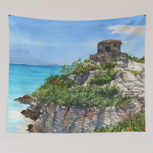 Item preview, Turquoise Tranquility: Tulum's Coastal Canvas designed and sold by Delemore Art.