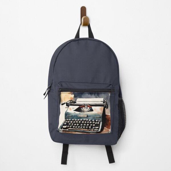 Item preview, Old blue typewriter in watercolor. designed and sold by kreativeadern.