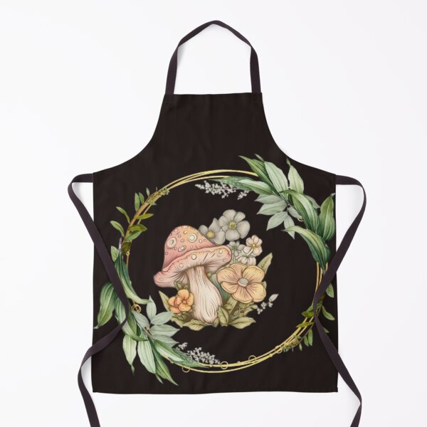 Item preview, Watercolour mushrooms and flowers in circle of leafs ,Cute mushrooms and flowers, designed and sold by kozlebozle007.