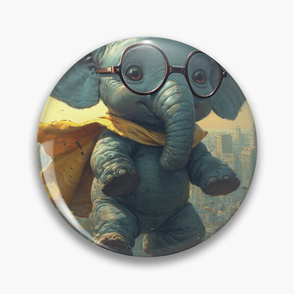 Item preview, An elephant with glasses flying over a city designed and sold by Emre Karaarslan.
