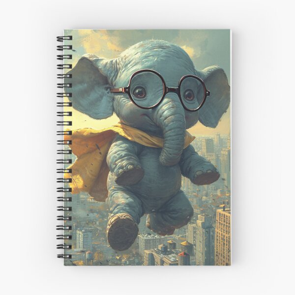 Item preview, An elephant with glasses flying over a city designed and sold by Emre Karaarslan.