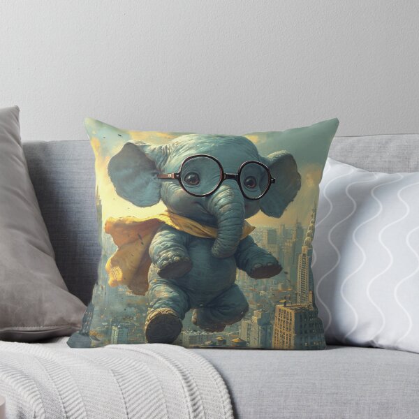 Item preview, An elephant with glasses flying over a city designed and sold by Emre Karaarslan.