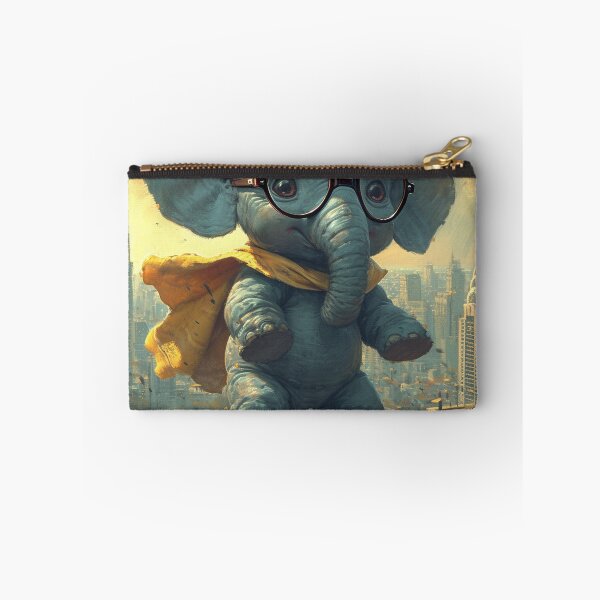 Item preview, An elephant with glasses flying over a city designed and sold by Emre Karaarslan.