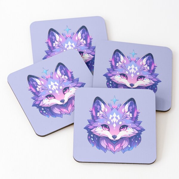 Item preview, Cute Kawaii Celestial Wolf in Pink and Purple Pastel designed and sold by CozyKawaiiArt.