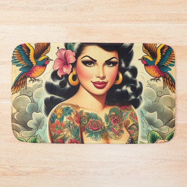 Item preview, Beauty Tattooed Girl designed and sold by PulpVintage.