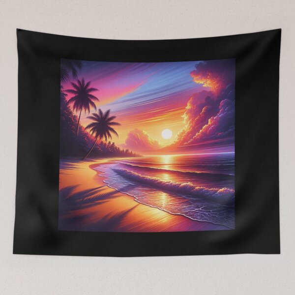 Item preview, Serene Beach Sunset Art designed and sold by BestArtByArvind.