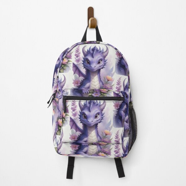 Item preview, Watercolor lilac floral dragon digital painting, repeat pattern designed and sold by tiana-geo.