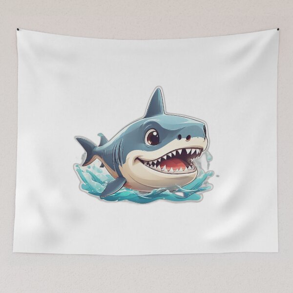 Item preview, Cartoonish Chompers: Cute Shark Simple Shapes designed and sold by weissessika.