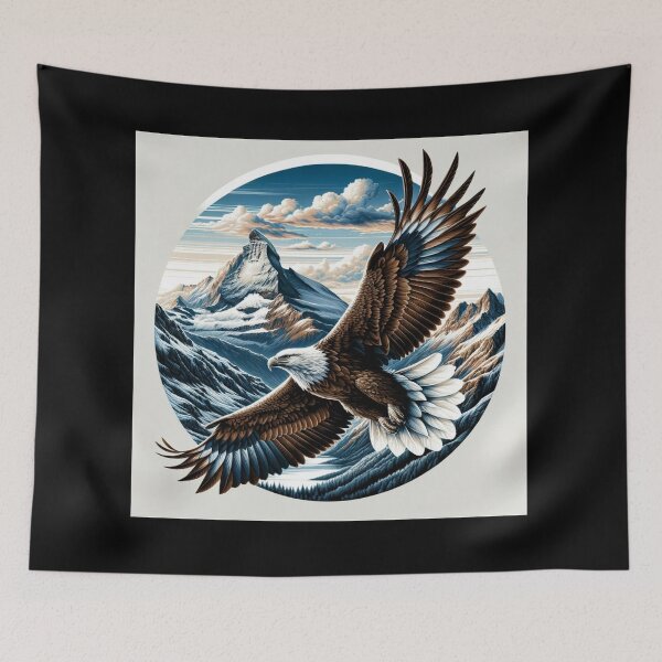 Item preview, Majestic Eagle Over Mountains Art designed and sold by BestArtByArvind.