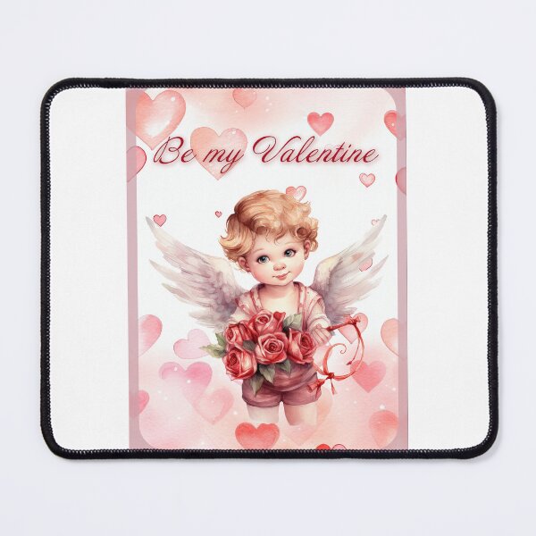 Item preview, Valentine card with baby angel with wings St Valentine's Day postcard Watercolor designed and sold by Createya.