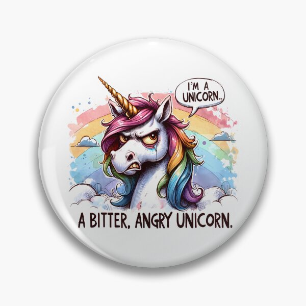 Item preview, Bitter Angry Unicorn PNG, Humorous, Sarcastic Unicorn Illustration  designed and sold by dspayne1.