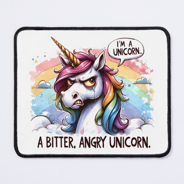 Item preview, Bitter Angry Unicorn PNG, Humorous, Sarcastic Unicorn Illustration designed and sold by dspayne1.