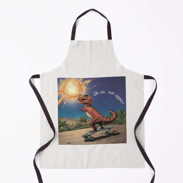Item preview, Oh no, not again! Dinosaur on a skateboard with meteor. designed and sold by StalmaskyArt.