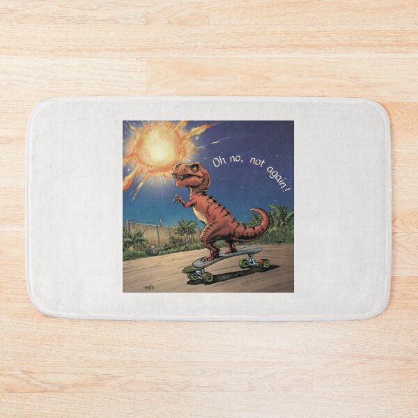 Item preview, Oh no, not again! Dinosaur on a skateboard with meteor. designed and sold by StalmaskyArt.