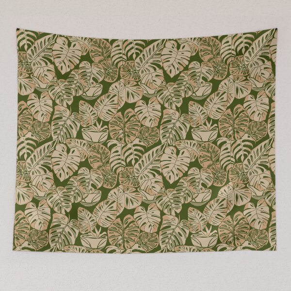 Item preview, Monstera Haven - Beige, Green and light Brown  designed and sold by Fezzyboo.