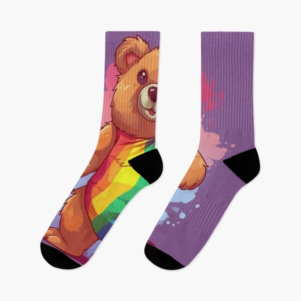 Item preview, an LGBTQ PRIDE bear cartoon wearing a rainbow shirt designed and sold by RuNT3ntertained.