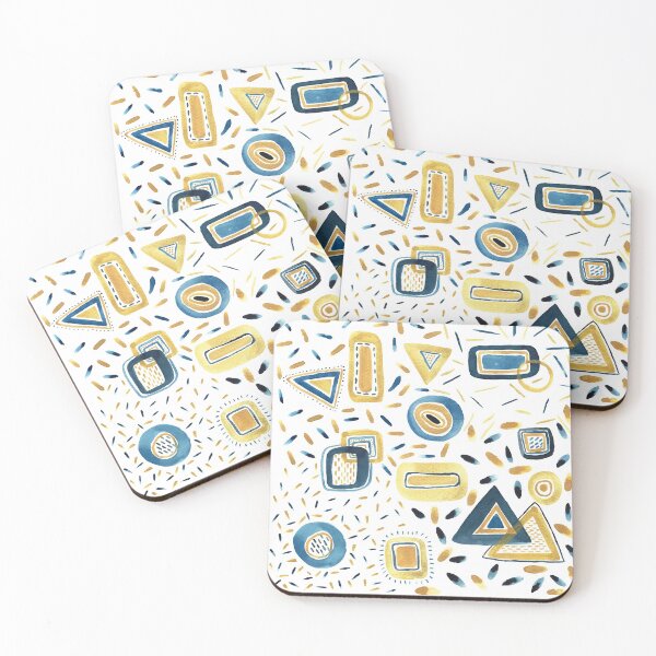 Item preview, Blue and gold abstract background designed and sold by Azyrielle.