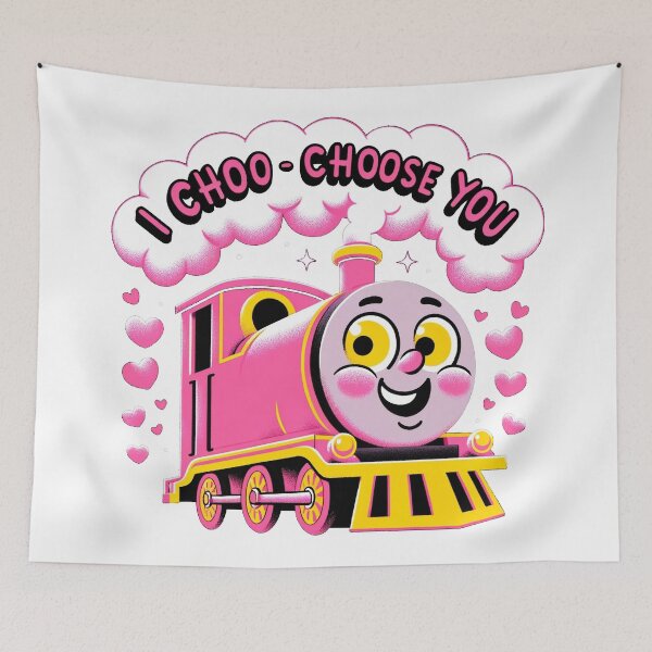 Item preview, I Choo-Choose You: Adorable Pink Train Valentine's Day designed and sold by Retro Travel Design.