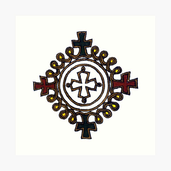 "Ethiopian Cross Design Simple" Art Print for Sale by howtocookgreat Redbubble