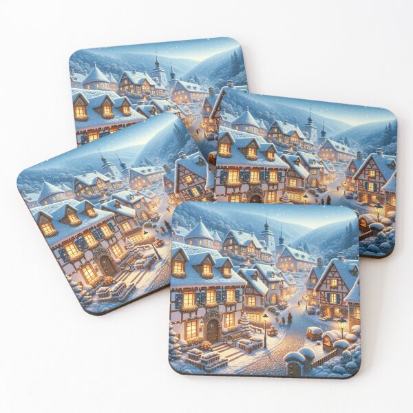 Item preview, European Winter Village Art designed and sold by BestArtByArvind.