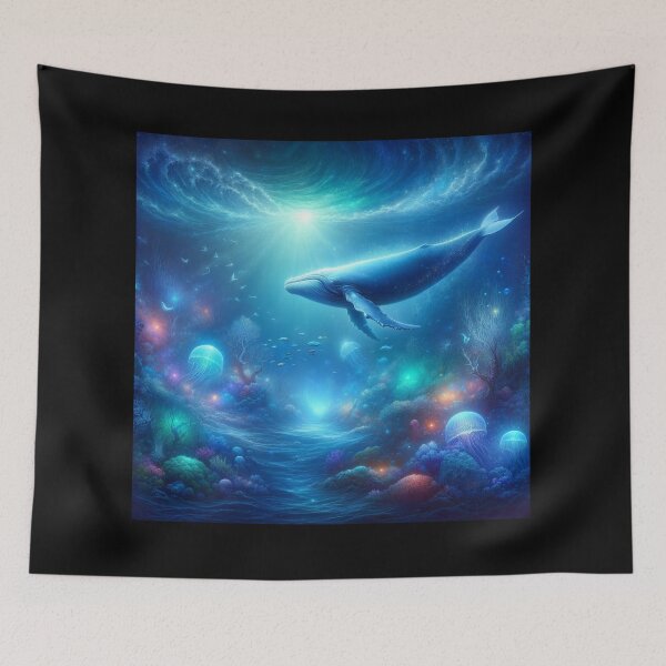 Item preview, Mystical Underwater Whale Art designed and sold by BestArtByArvind.