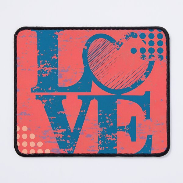 Item preview, Blue LOVE inscription on a red background designed and sold by LuckyFamily.
