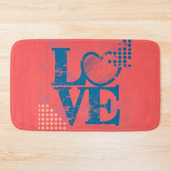 Item preview,  Blue LOVE inscription on a red background designed and sold by LuckyFamily.