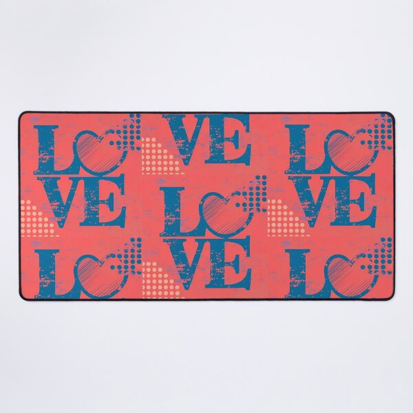 Item preview, Blue LOVE inscription on a red background designed and sold by LuckyFamily.