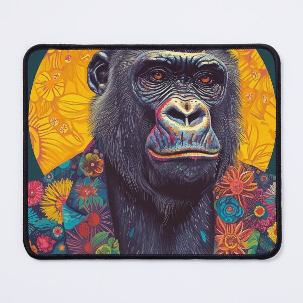 Item preview, Colorful Gorilla Wearing Floral Print Suit designed and sold by PrintShangri-La.