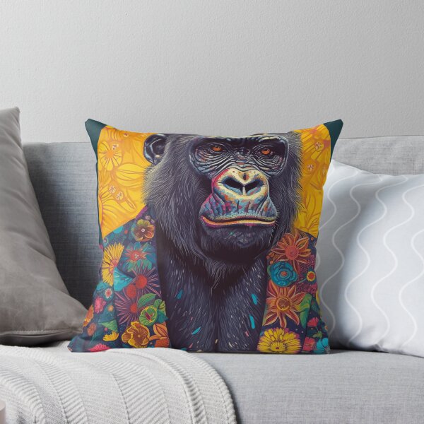 Item preview, Colorful Gorilla Wearing Floral Print Suit designed and sold by PrintShangri-La.