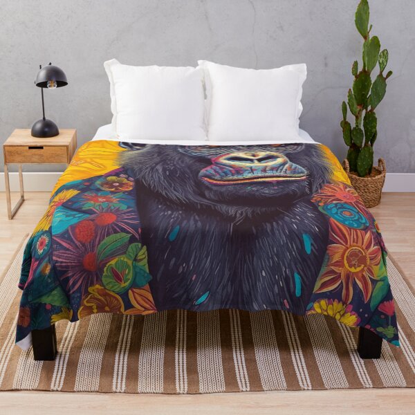 Item preview, Colorful Gorilla Wearing Floral Print Suit designed and sold by PrintShangri-La.