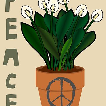 Artwork thumbnail, "Give fresh air a chance" peace lily cartoon by meldra