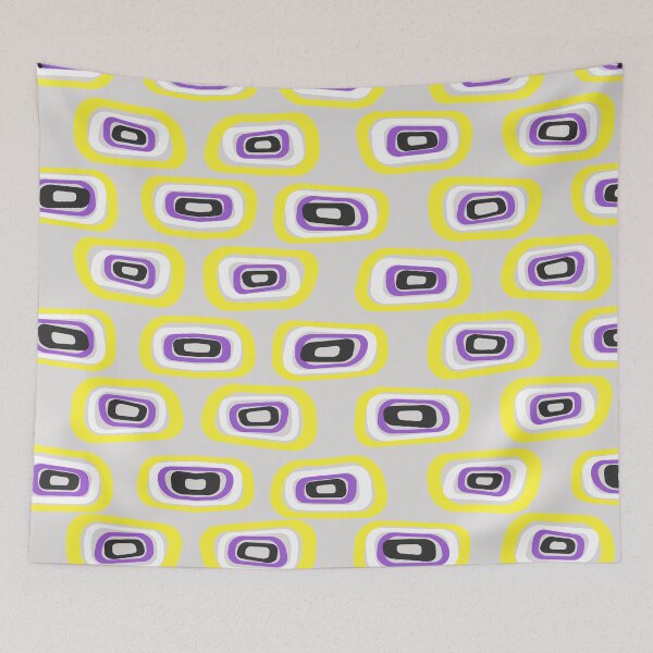 Item preview, Nonbinary pride vintage 1970s wallpaper pattern designed and sold by PhineasSpoon.
